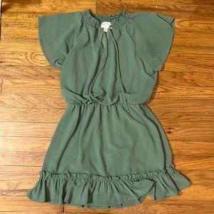 Jun & Ivy High Neck Sage Green Dress
